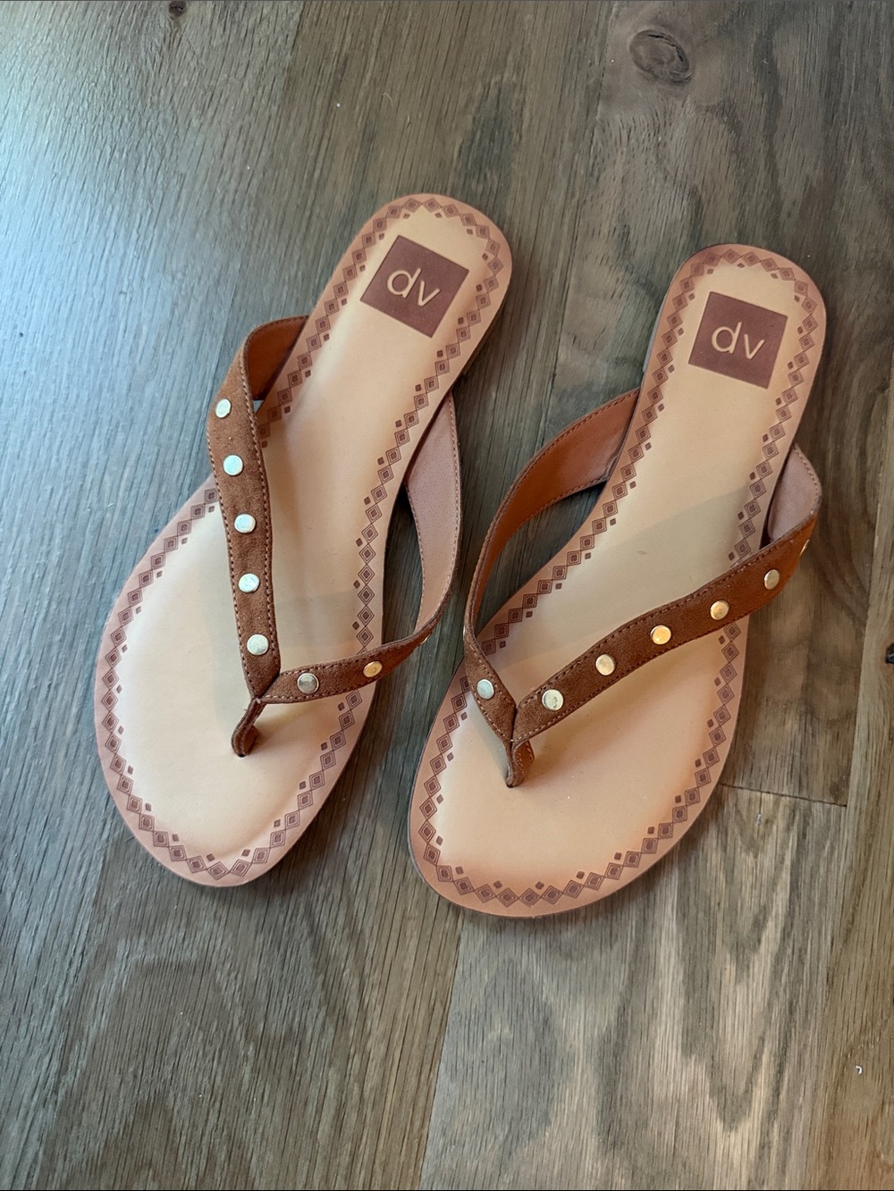 DV by Dolce Vita Tan Studded Thong Sandals